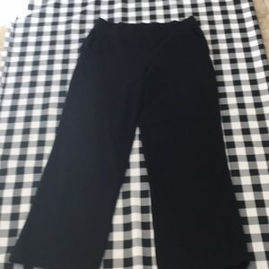Talbots Black knit wide leg pant petite small